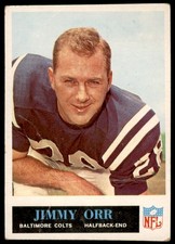 1965 PHILADELPHIA JIMMY ORR  Baltimore Colts #9 VG (Crease)