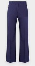 NWT: Weekend Max Mara Bosso Cropped Flared Trouser Size 4 In Navy Blue