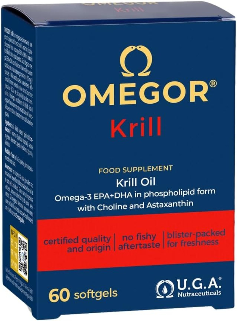 Omega 3 Olio di Krill 60 Capsule - Salute Cuore e Vista Senza Odore