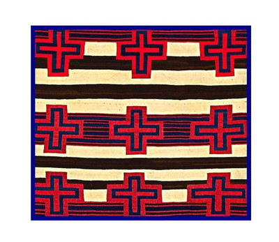Red Navajo Chief's Blanket Rug Southwestern Wool Rug Native American Rug, 5x5 ft