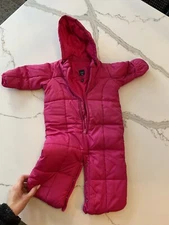 Baby Gap Snowsuit Pink 3-6 Months Down Filled Sleeping Bag Conversion