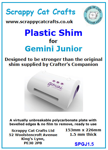 Strong Plastic Shim for Gemini Junior by Scrappy Cat Crafts: SPGJ1.5