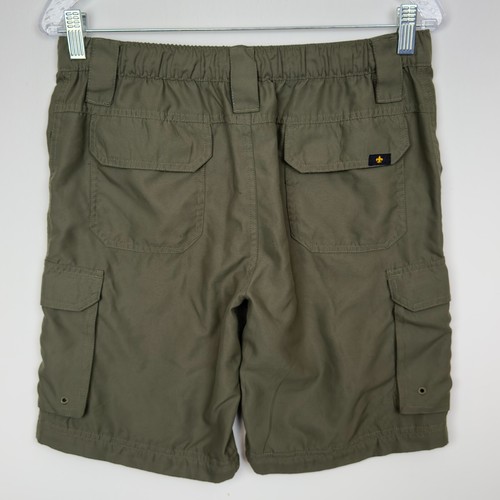 Boy Scouts BSA Olive Green Cargo Shorts Youth Large Pre-Owned with Snag Outdoors - Picture 10 of 15