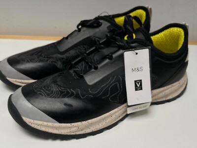 M&S Good Move Sneaker UK 5 Damen schwarz Trail reflektierend vegan leicht 59£