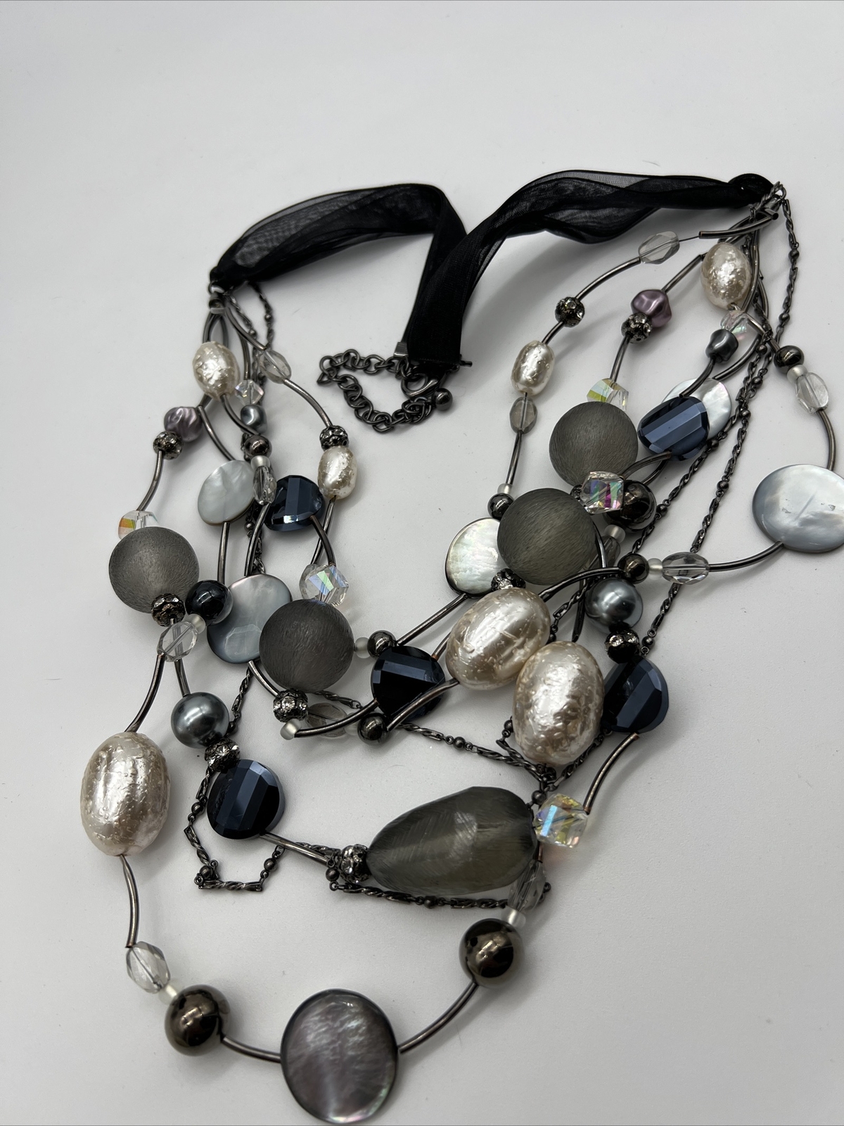 Chico's Multi-Stranded Beaded Boho Statement Neck… - image 2