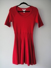 Candie's Red Small Light Sweater Dress, short sleeve, 78% soft Rayon