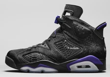 Nike Air Jordan 6 VI Social Status size 16. Pony Hair. Black Purple AR2257-005 