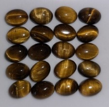 Natural Tiger Eye 8x6mm Flat Back Oval Cabochon Loose Gemstone s