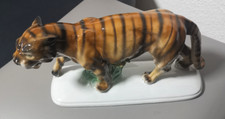 Tiger Figurine/Sculpture Porcelain WWC White, K�hnert & Co. Porcelain Factory Vintage