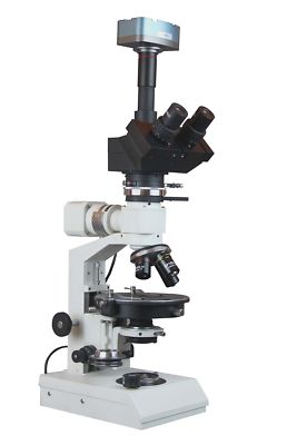 Radical Professional Trinocular Polarizing w Reflected Light Microscope 5Mp cam
