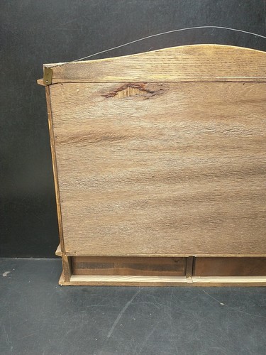 Vintage Wood Spice Rack Cabinet 17 Glass Bottles Herb Apothecary Jars Drawers - Picture 16 of 18