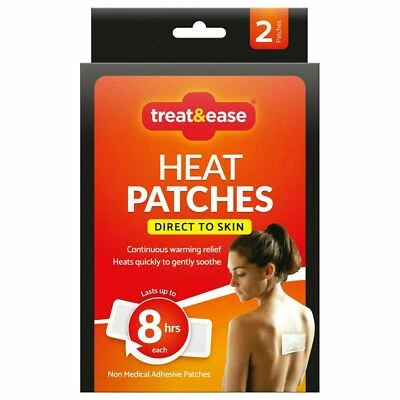 TREAT&EASE 2pk Pain Relief Heat Patch Muscle Back and Shoulder Pads Heat Patches