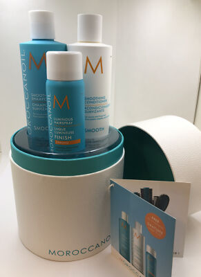 Moroccanoil Smoothing Shampoo 8.5 Fl. Oz & Conditioner 8.5 Fl. Oz &Hairspray Set