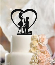 Fidanzato e fidanzato in cuore - Topper per torte di fidanzamento - acrilico alta qualità 3 mm
