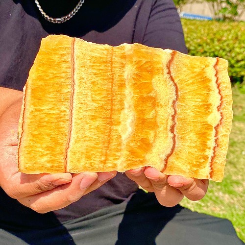 440G Natural yellow calcite flakes mineral polished crystal energy therapy - Imagen 3 de 13