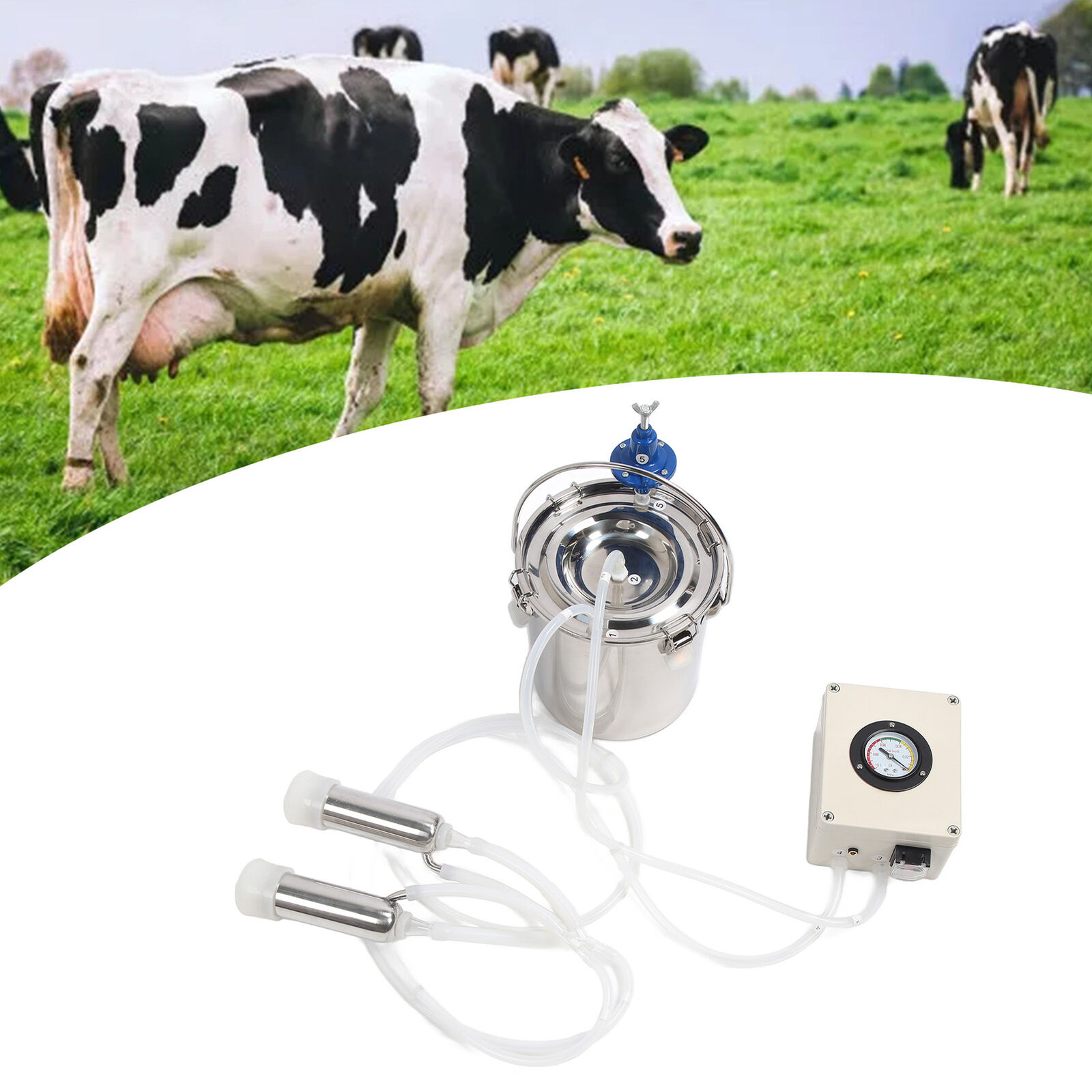 6L Elektrische Melkmaschine Melkeimer Melken Kühe für Ziegen Milker Tragbare Set