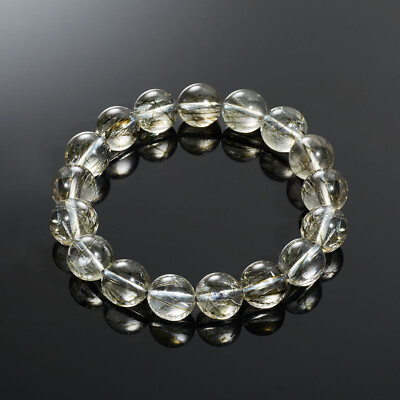 Flyshop Jewelry Natural Tourmaline Green Rutilated Quartz Crystal Bracelet
