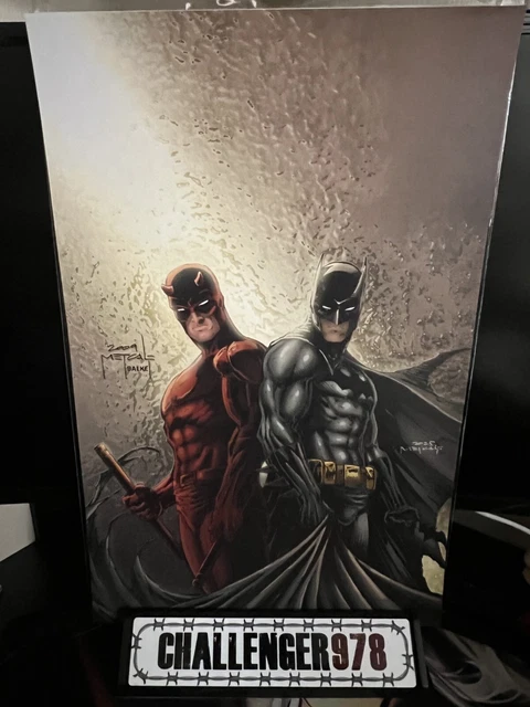 DAREDEVIL / BATMAN 11x17 Jason Metcalf ART PRINT SIGNED w/ COA
