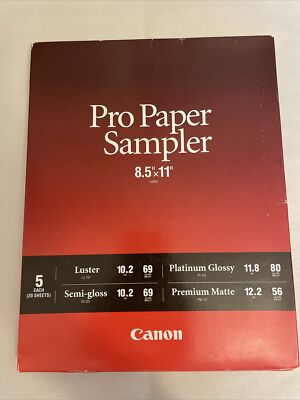 Canon Pro Paper Luster Sampler Pack 8.5 x 11'' - Total 20 Sheets #8657B012