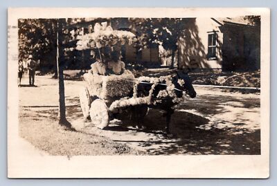 J99/ Wilmington Ohio RPPC Postcard c1910 Child Parade Float Pony 178