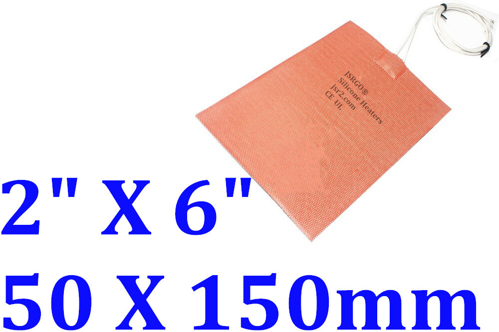Battery Heater Pad 2" x 6" JSRGO CE UL 12V 1.5W Heat at 10°C Low Temp Heating