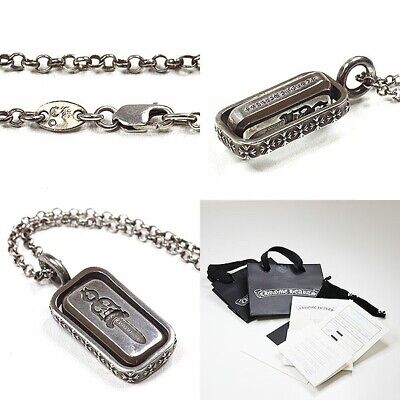 ネックレス・チョーカー CHROME HEARTS CH Cross Dagger Flip Silver Necklace Pendant Chrome Hearts Flip CH Cross Dagger Necklace Roll Chain 20