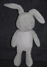 🍀Doudou Lapin KLORANE Gris Rose Etoiles Blanches  Peluche 34 Cm TTBE