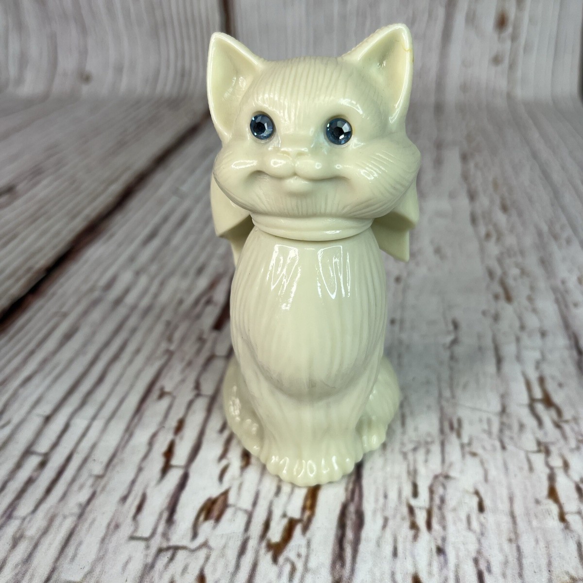 Vintage Avon Sweet Honesty Cat W/Blue Rhinestone Eyes Cologne