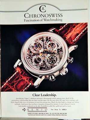 CHRONOSWISS OPUS LUXE WATCH / PACKARD PLEASURE CRAFT VTG 1996 ADVERTISEMENT