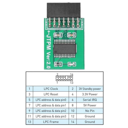 For MSI TPM 2.0 Module Strong Encryption 14 Pin LPC Interface TPM Module Board♫ - Afbeelding 6 van 22