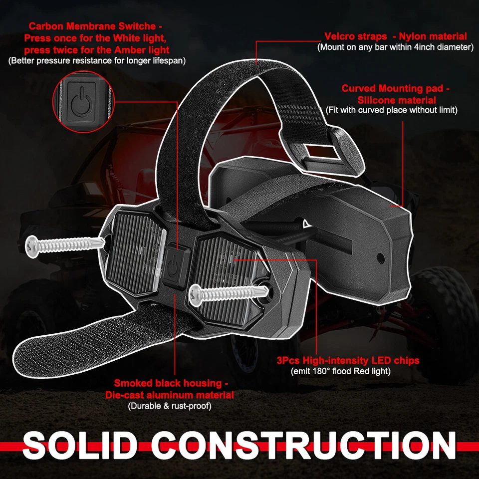 Lámpara domo interior LED para KAWASAKI KAF820 1000 MULE PRO FX FXT DX DXT SXS UTV Foto 4 de 4