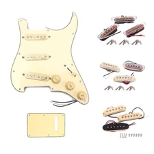 Prewired Loaded SSS Pickguard Back Cover or Alnico V Pickup 500k Pots for Strat