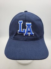 LA Los Angeles Embroidered Baseball Cap Hat Blue w/ white pre owned
