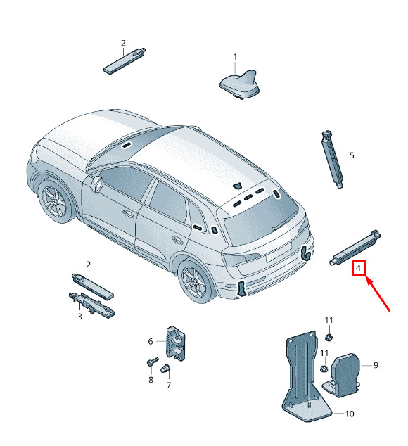 Amplificateur d'antenne supérieur gauche pour Audi Q5 FY 80A035225B