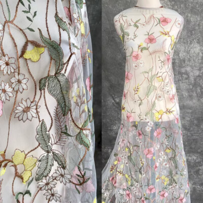 DIY Mesh Lace Embroidery Floral Fabric Sheer for Tulle Dress Curtain Craft Sew | eBay DIY Mesh Lace Embroidery Floral Fabric Sheer for Tulle Dress Curtain Craft Sew | eBay