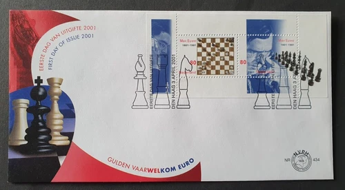 2001 NETHERLANDS NEDERLAND CHESS MAX EUWE  NR 434 FDC