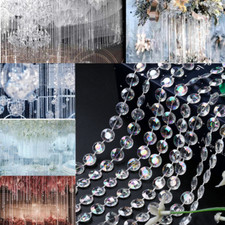 65-121ft Imitated Crystal Garland Beads Curtain Wedding Party Christmas Decor