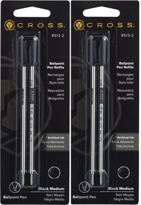 Cross Boligrafo Pack De 2 Unidades, Color Azul, Para Bolígrafos Cross Tinta Bolígrafo Cross