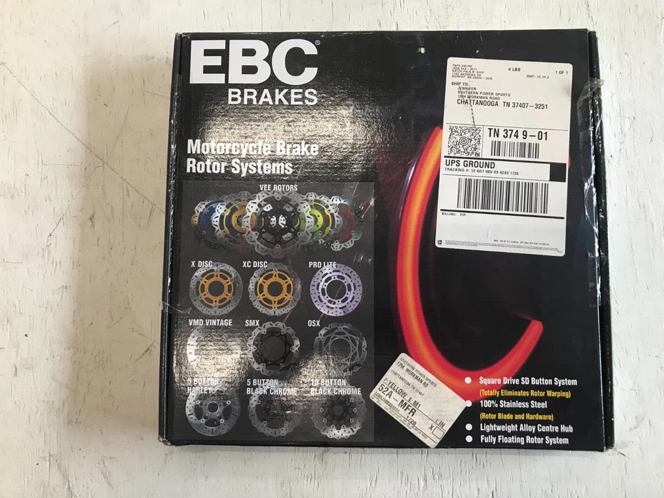 Rotor de disco de freno M3G EBC vintage plateado 165193 VMD1036 1710-3113 NUEVO Foto 2 de 4