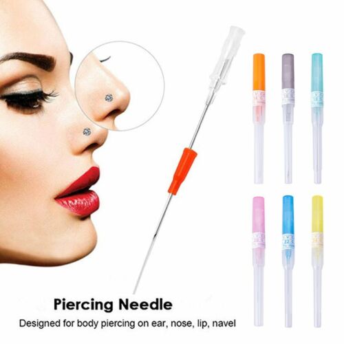 Sterilized Piercing Needles Nose Tattoo Needles Kit Piercing Tools 14G-_zt - Picture 1 of 15