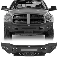 Steel Black Front Bumper w/LED Light For 2006 2007 2008 2009 Dodge Ram 2500 3500