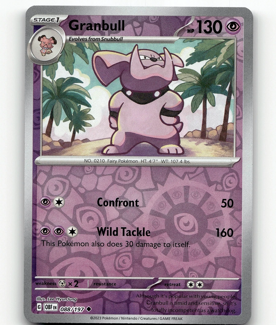 granbull pokemon card value Carta Pokmon - 38/94 - Fogo Fantasmagrico - Copag Colorless Artist Granbull Pokmon TCG Cards for