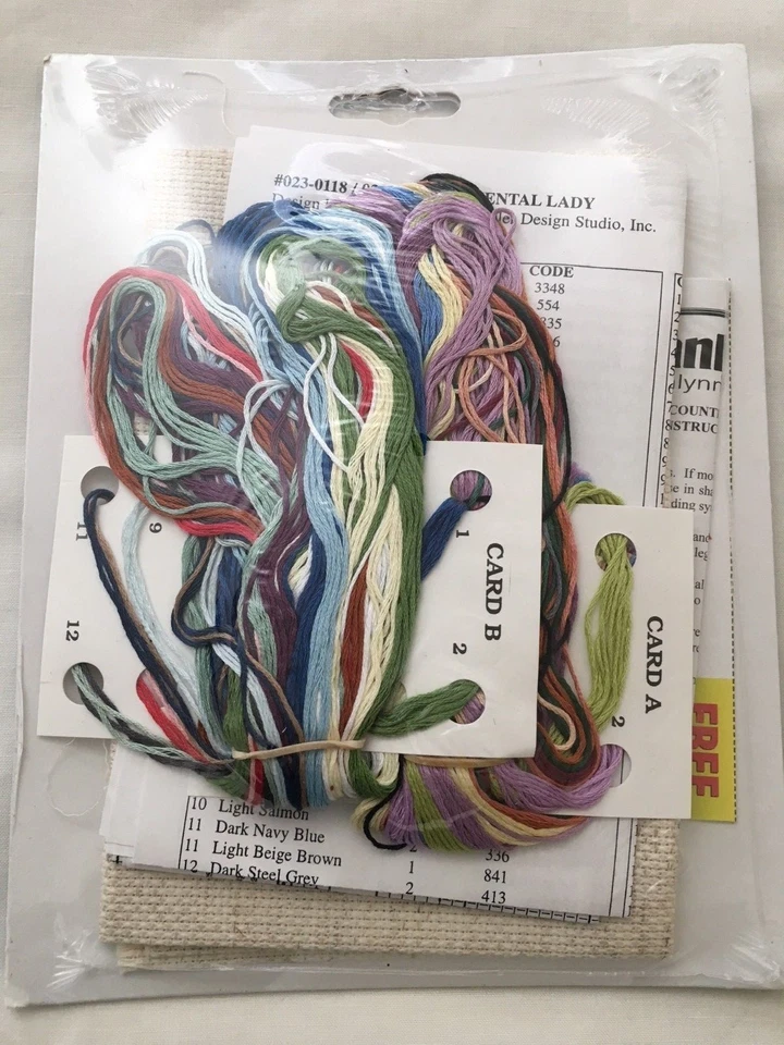 DAMA ORIENTAL #023-0118-W PUNTO DE CRUZ CONTADO 10" X 16" HILO CARDADO JANLYNN  Foto 3 de 4