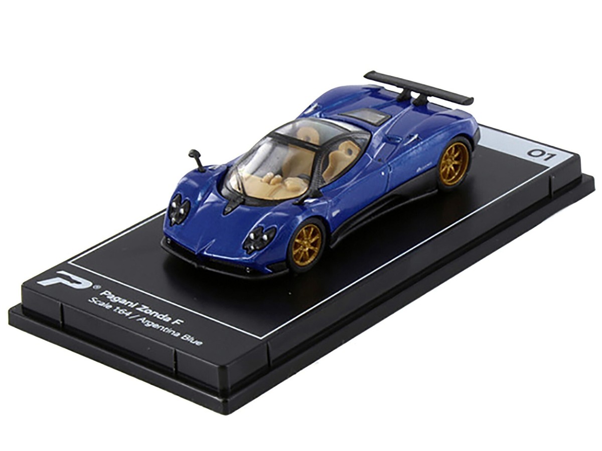 PAGANI ZONDA F ARGENTINA BLUE 1/64 DIECAST MODEL CAR BY POSTERCARS
