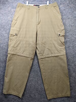 Industrial Exchange Pants Mens 36 x 31 Beige Canvas Convertible Cargo Outdoors