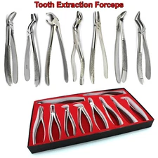 Surgical Tooth Extraction Forceps Cow Horn Hawck Bill Upper Lower Molars Lab