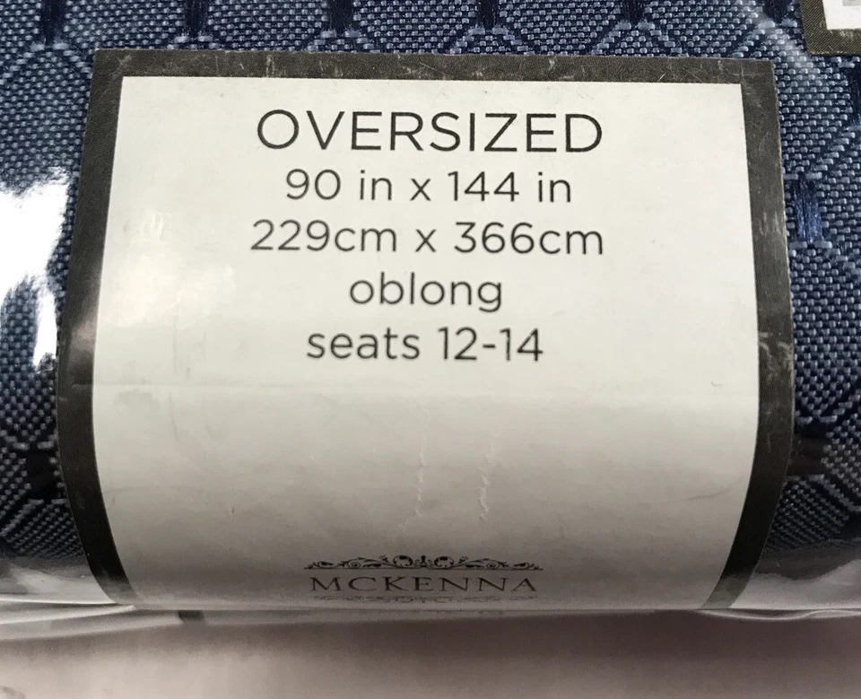 BLUE Banquet 9Ox144 McKenna Microfiber Tablecloth Spill Proof Stain Release - Image 3 of 4