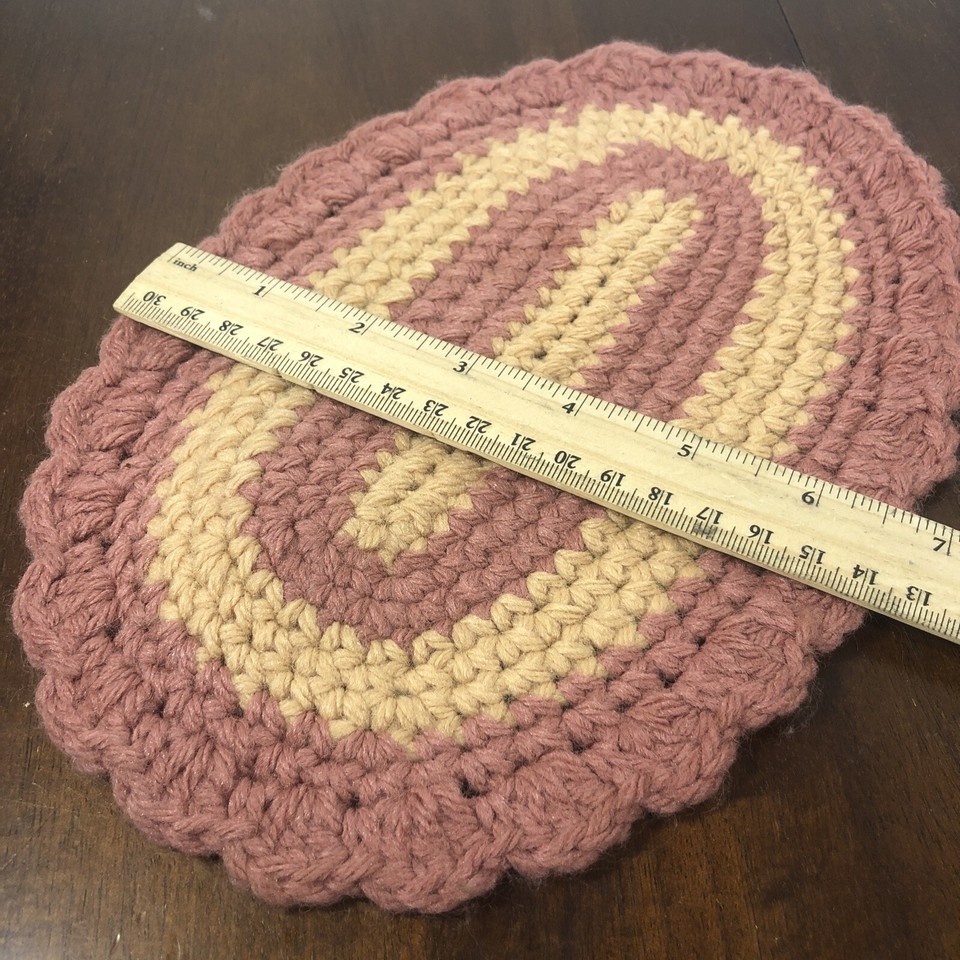 Vintage DOLLHOUSE MINIATURE Stitched Crochet Oval Area Rug eBay