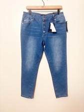  98 Tahari Amelia Denim Button Fly Skinny Women  s Jeans Size 16/34 Roanne