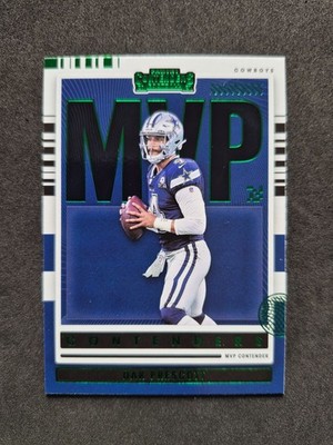 2021 Panini Contenders Football, Dak Prescott, Green MVP, Cowboys, MVP-DPR